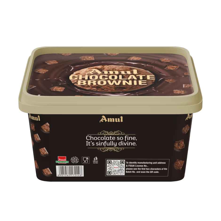 Amul Chocolate Brownie Ice Cream Tub | Rich & Creamy
