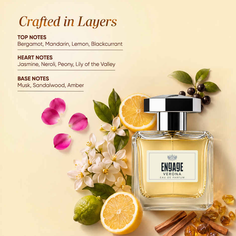 Engage Verona Eau De Parfum for Women | Long Lasting Perfume | Citrus Fruity