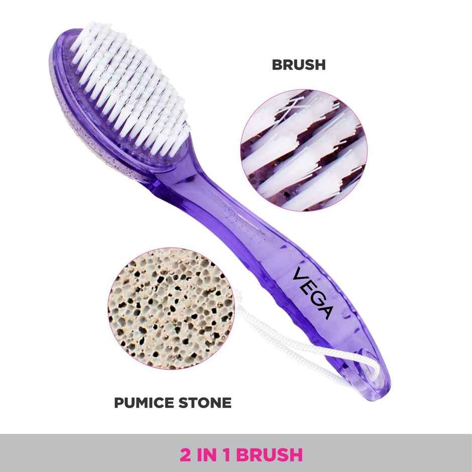 VEGA Pumice Stone - Nail Brush With Handle | Color May Vary (Pd-01N)