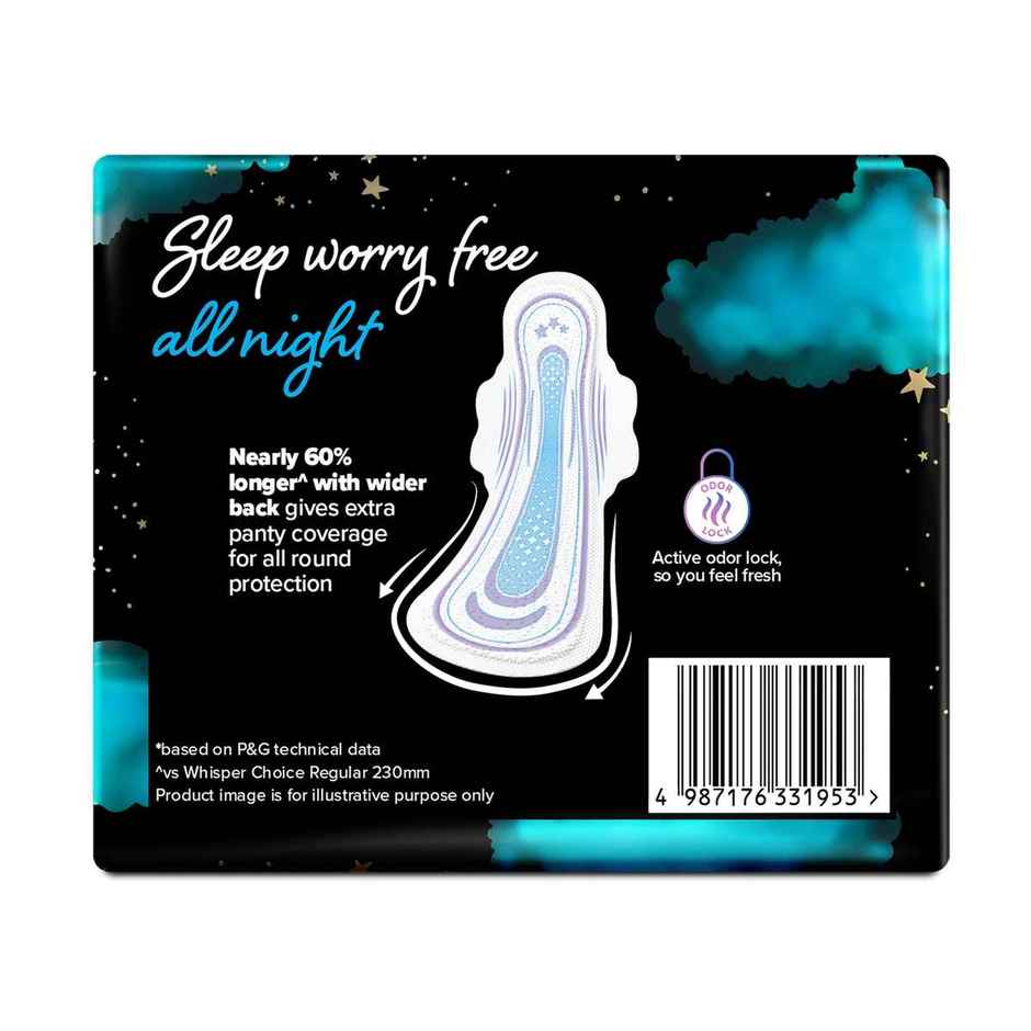 Whisper Bindazzz Nights Sanitary Pads | XXL+ | 16 pcs