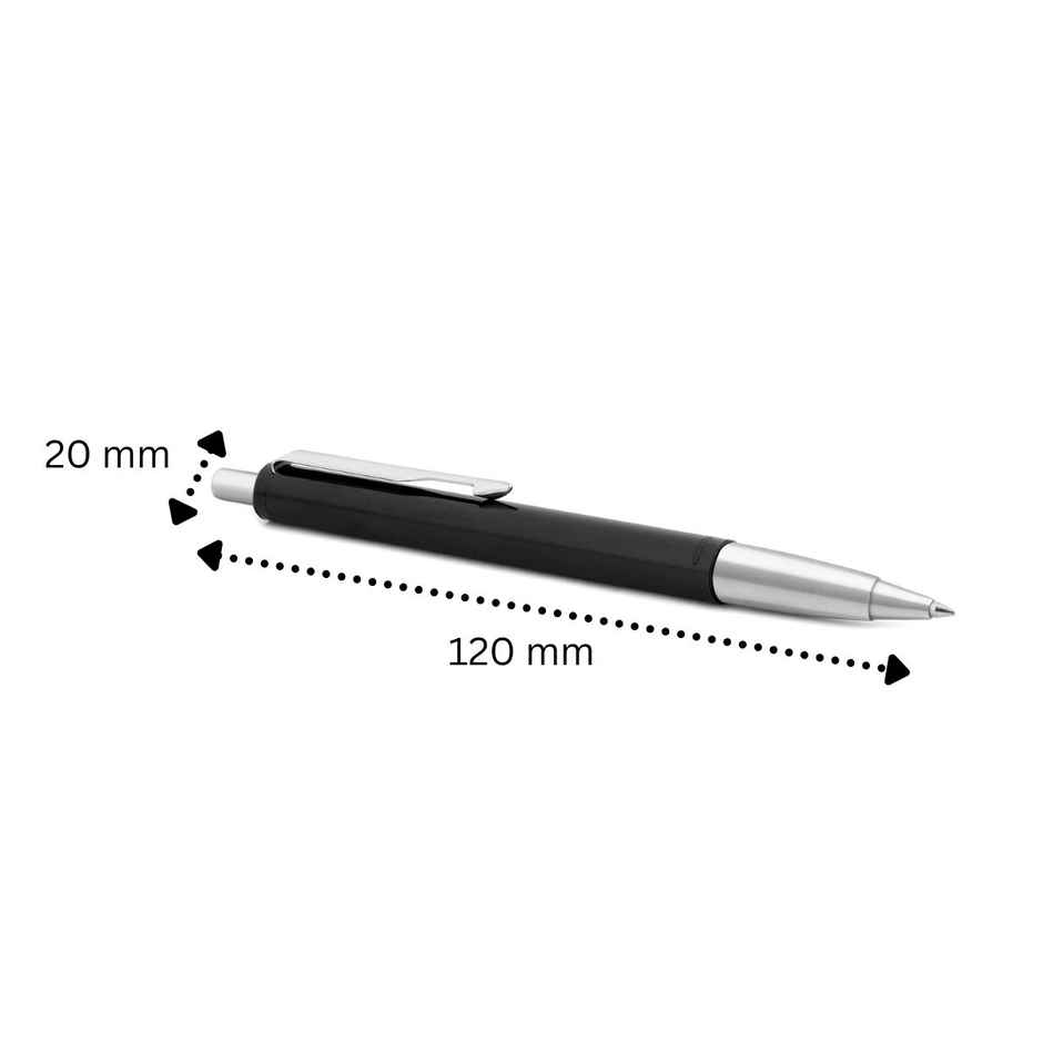 Parker Vector Standard Chrome Trim Black Ball Pen | Blue Ink | Teacher's Writing Companion