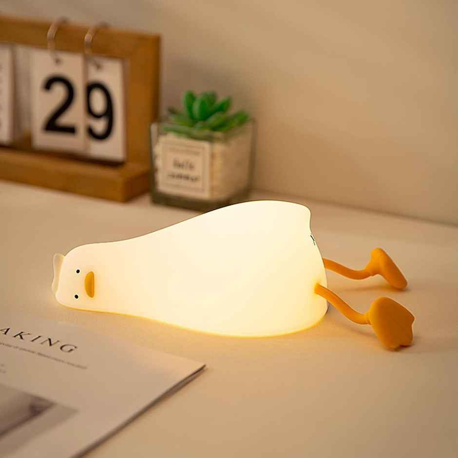 Desidiya Lying Flat Duck Night Light - Cute Led Squishy Duck Lamp