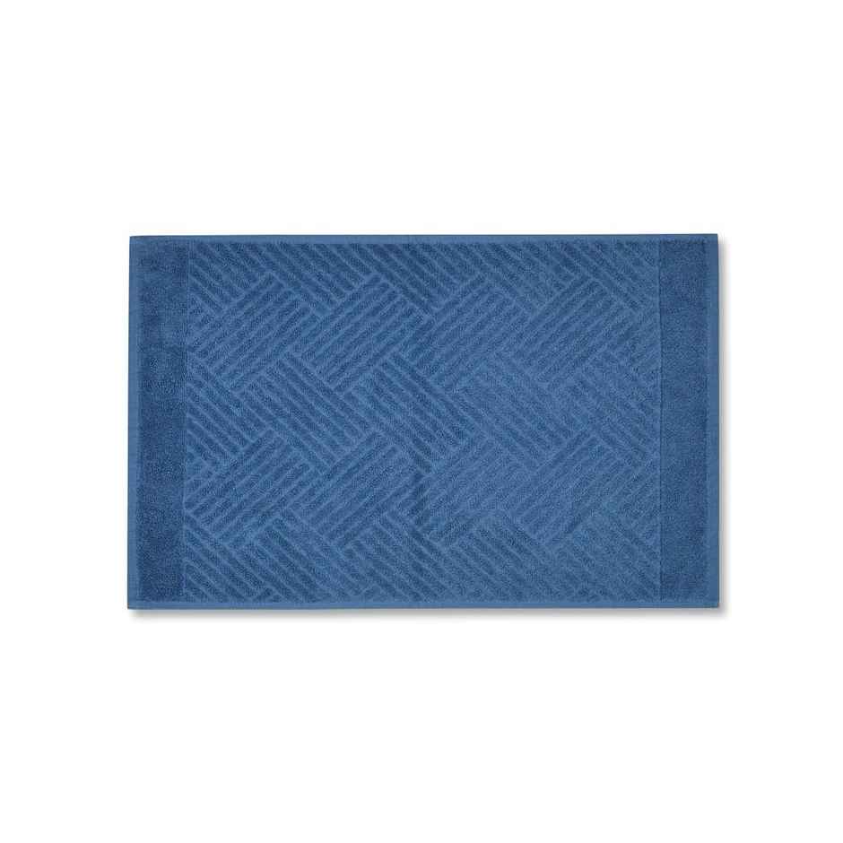 Fabindia Blue Cotton Woven Hand Towel