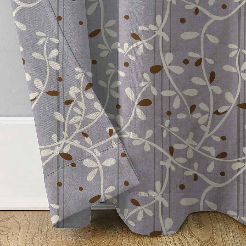 BAY6 Polyester Long Door Curtains - Set of 2 - (8x4 ft) - Grey