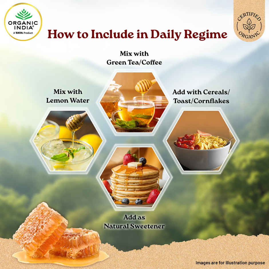 A TATA Product - Organic India, Himalayan Multi Floral Honey, Rich in Nutrients, Antioxidants