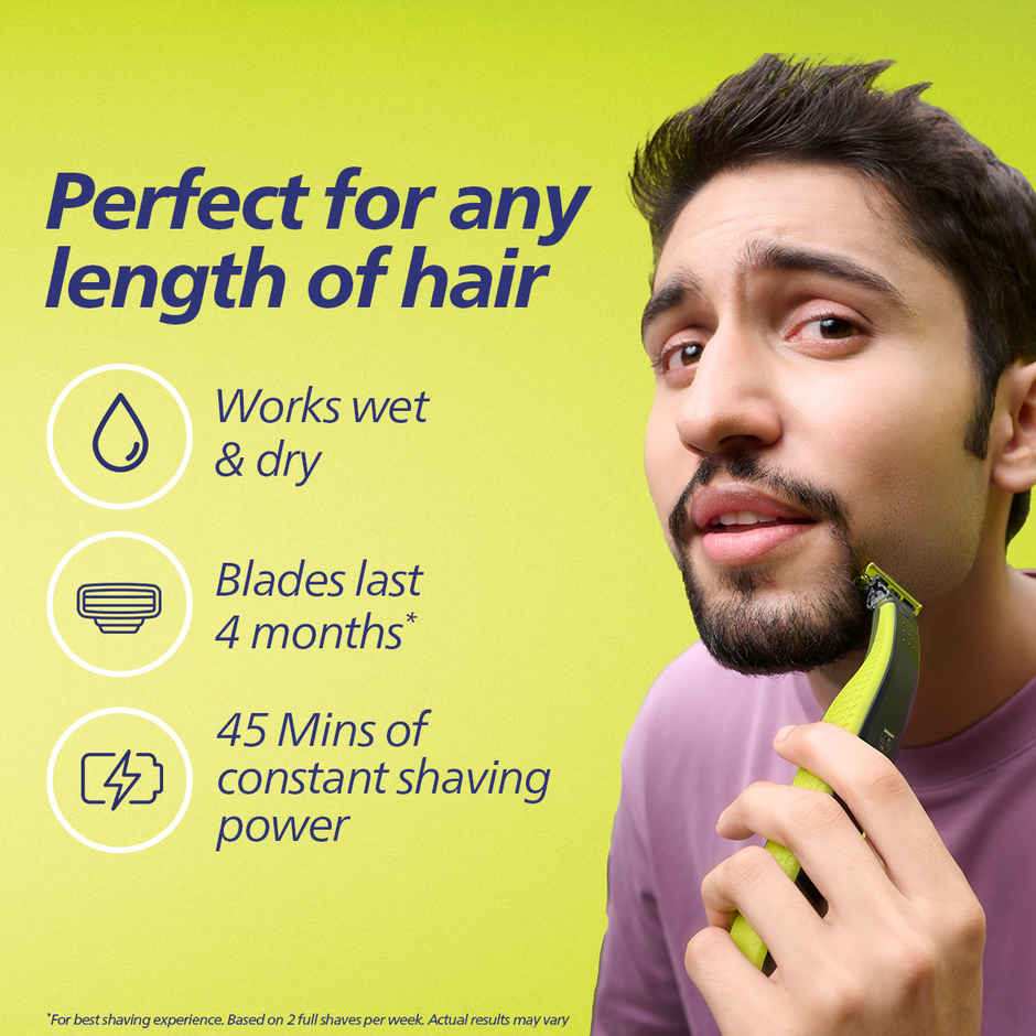 Philips OneBlade Turbo2X Trimmer | Patented Dual Protect Tech | 3 Combo Attachments | QP2724/10