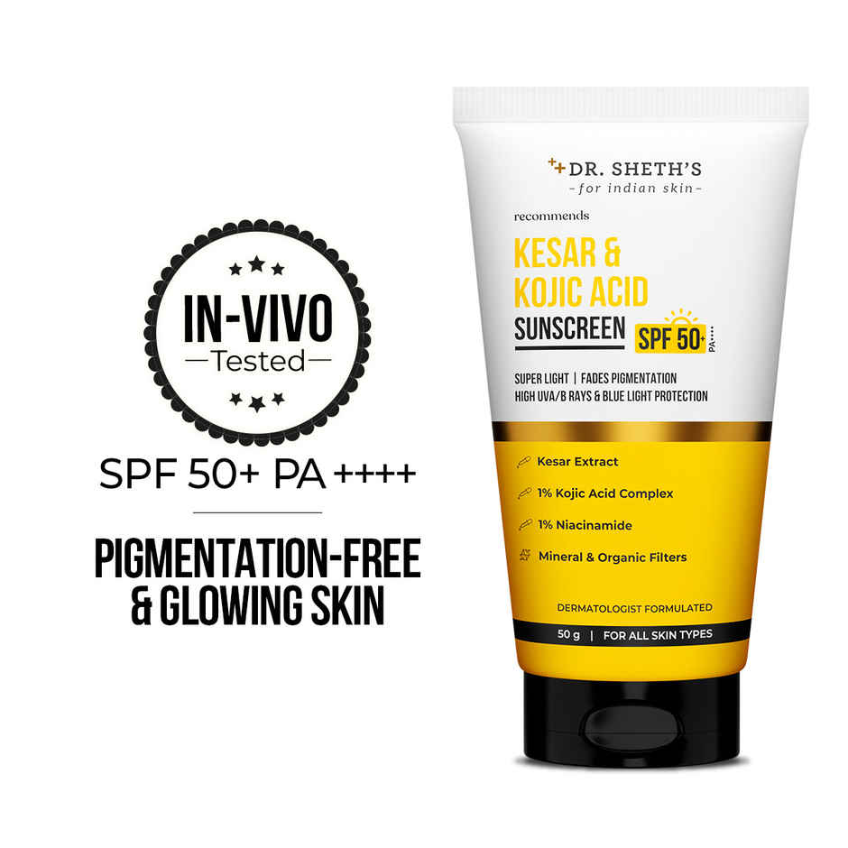 Dr. Sheth's Kesar & Kojic Acid Sunscreen | SPF 50+ PA++++