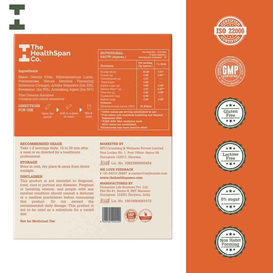 The Healthspan Co Metabolism Boost Drink For Weight Loss Orange