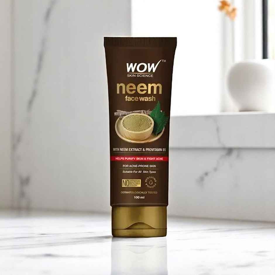 WOW Skin Science Neem Face Wash Purifies Skin Unclogs Pores Fights Acne Calms Skin