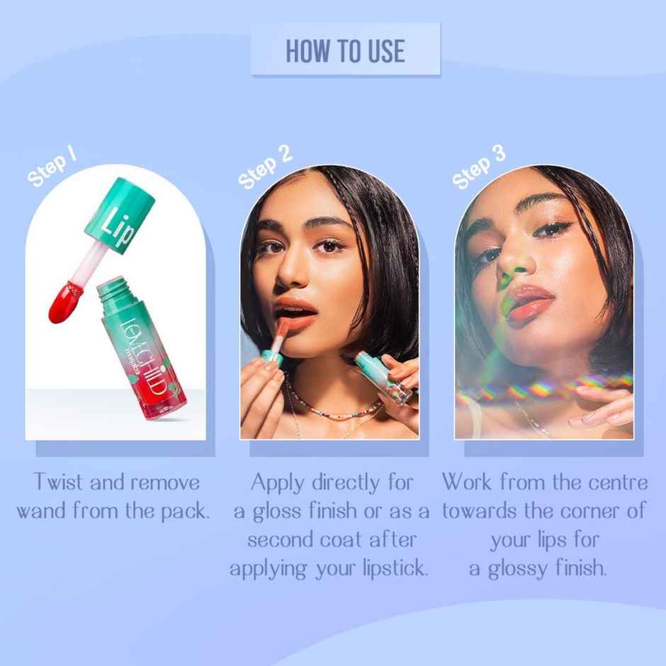 LoveChild Masaba Lip Gloss Gelato Tinted Lip Oil | Pink | Raspberry Rose | Hydrating & Nourishing