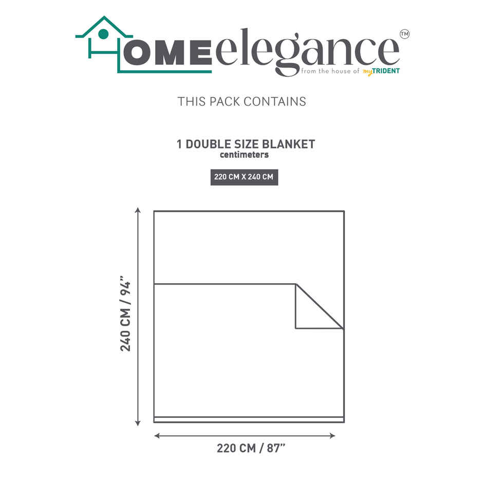 Home Elegance by myTrident Double AC Blanket | Mild Weather Flannel Checkers