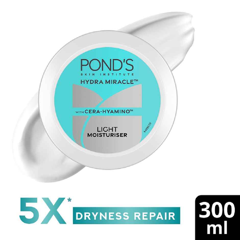 Pond's  Light Moisturiser With Cera-Hyamino For 5X Dryness Repair For Soft, Smooth Skin, 300Ml