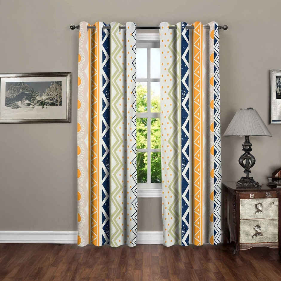 BAY6 Microfiber Cotton Door Curtains - Set of 2 - (9x4 ft) - White
