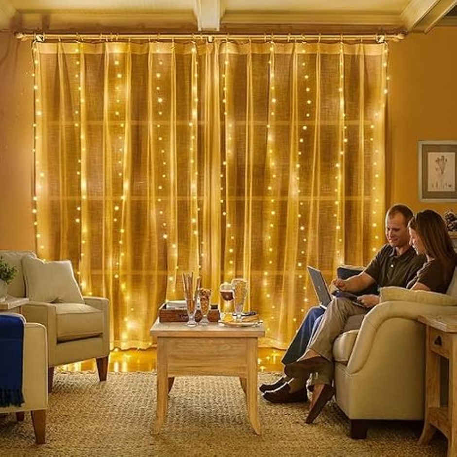 Desidiya Fairy Curtain Light With Remote 10 x 10 Feet - Magical Ambiance For Weddings And Events