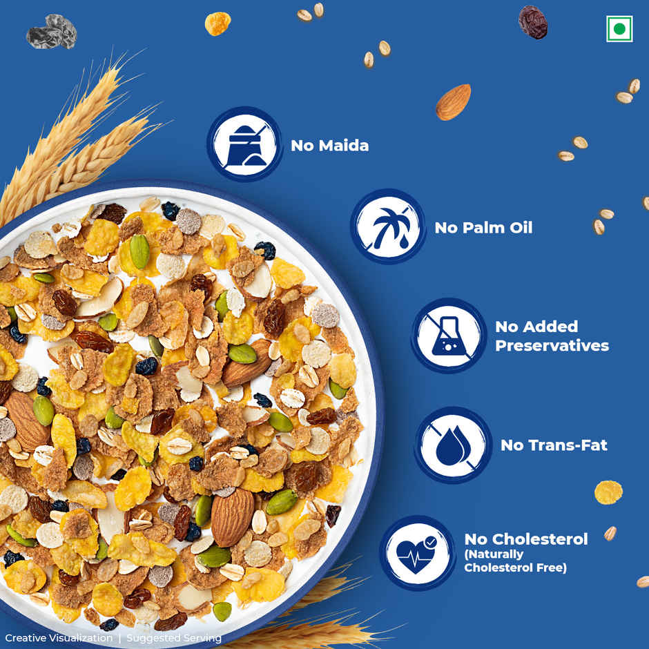 Kellogg's Muesli with Zero Added Sugar | 12 in 1 Power Breakfast |High Protein