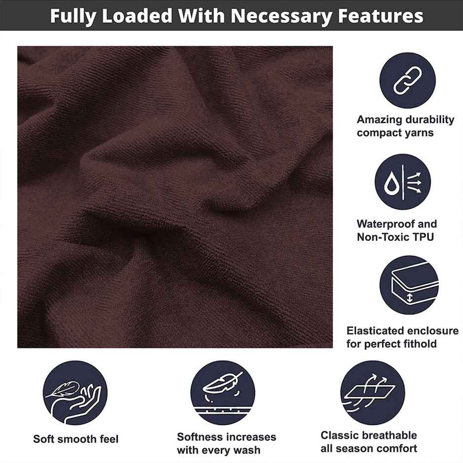 Sassoon Super King Size Bed Mattress Protector | 6.5 x 6.5 Feet | Cocoa