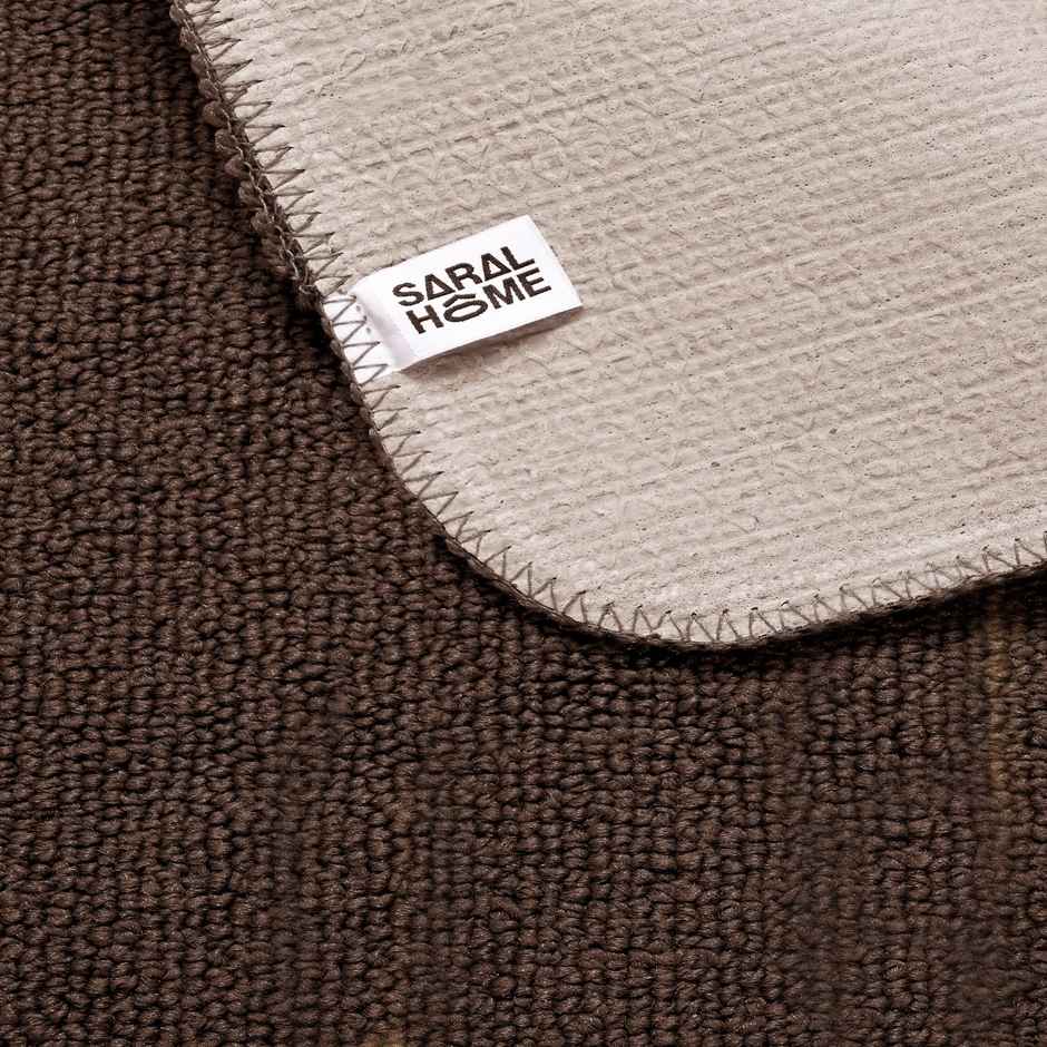 Saral Home Solid PP Yarn Multipurpose Runner with Anti Skid Backing | Dark Brown - 43 x 120 cm