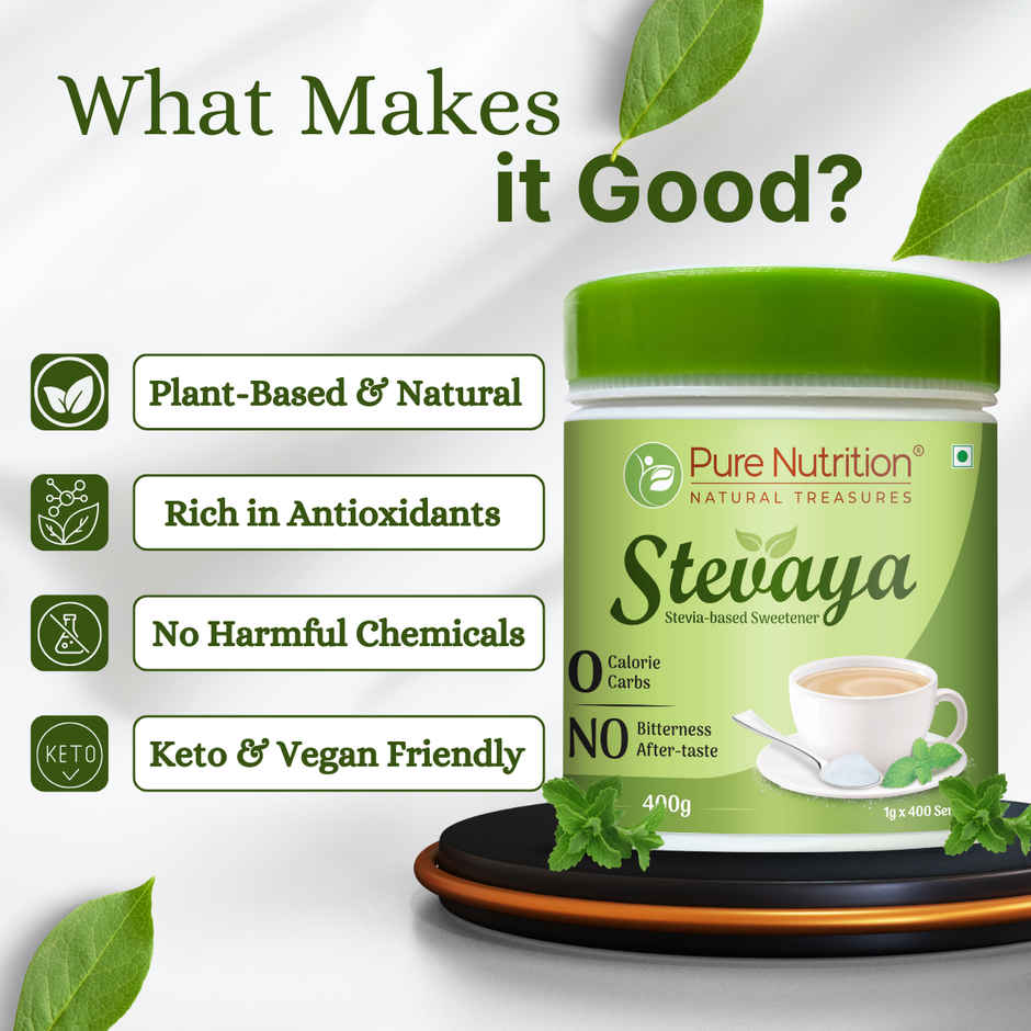 Pure Nutrition Stevaya Stevia Sweetener powder| Sugar Free, Zero Calorie