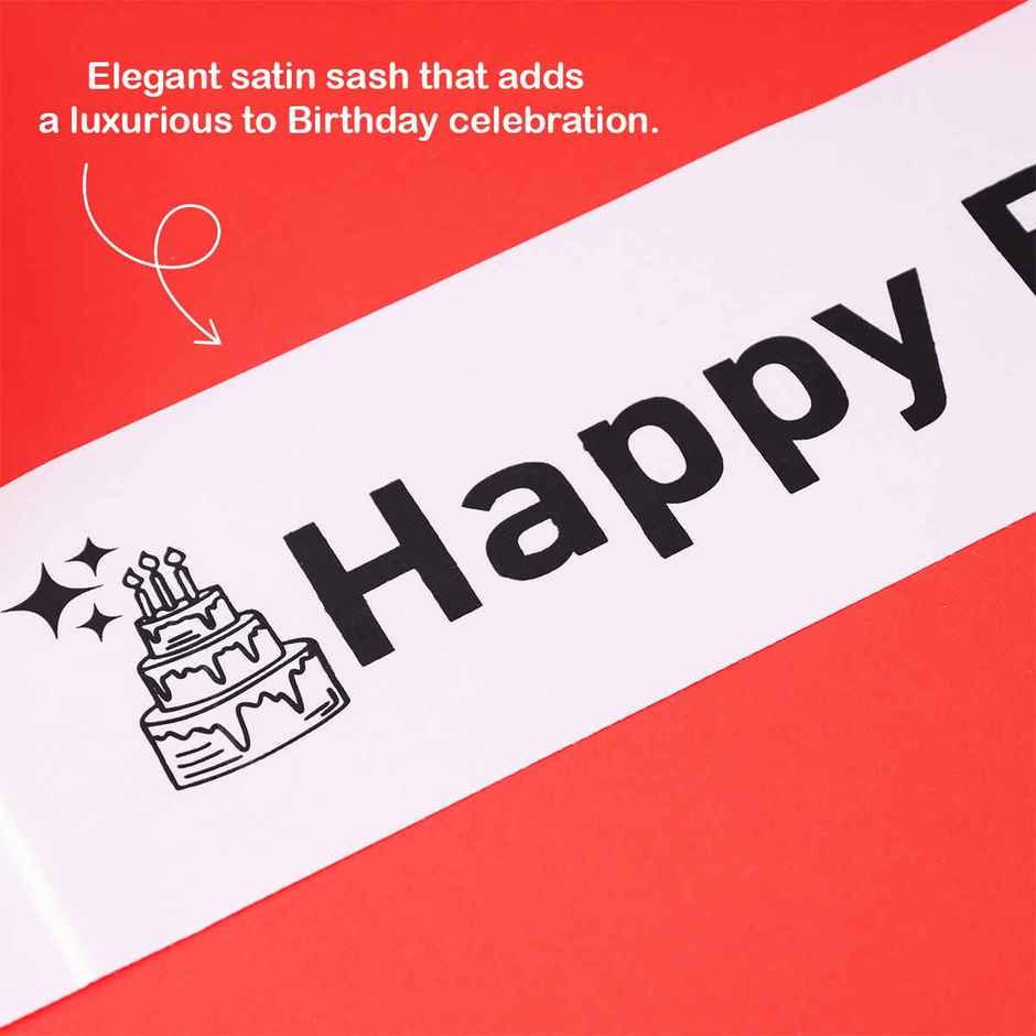 Happy Birthday Sash | Party Celebration Decoration | Black & Gold | Oye Happy