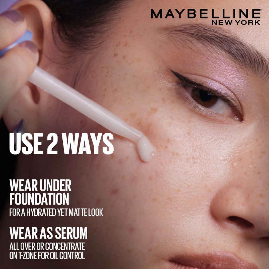 Maybelline New York Shine Stopper Primer | 3-in-1 Serum Primer for Oily Skin, Prime, Mattify