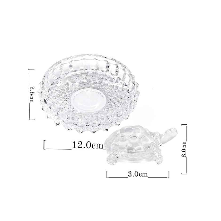 Perpetual Crystal Tortoise | Feng Shui Good Luck Decor Plate | Gift for Home & Office