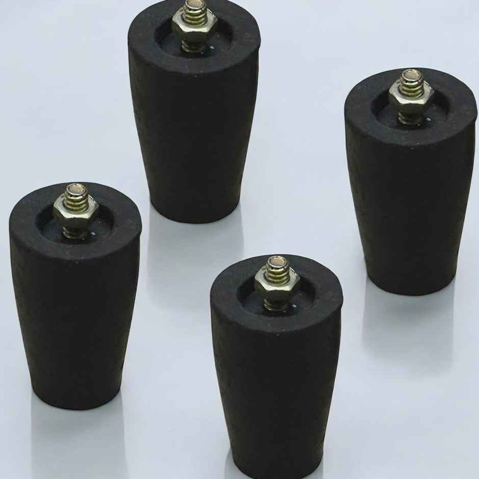 Quinze Lpg Gas Stove Rubber Legs With Inner Stainless Steel Nut & Bolt | Black | 4 Pieces