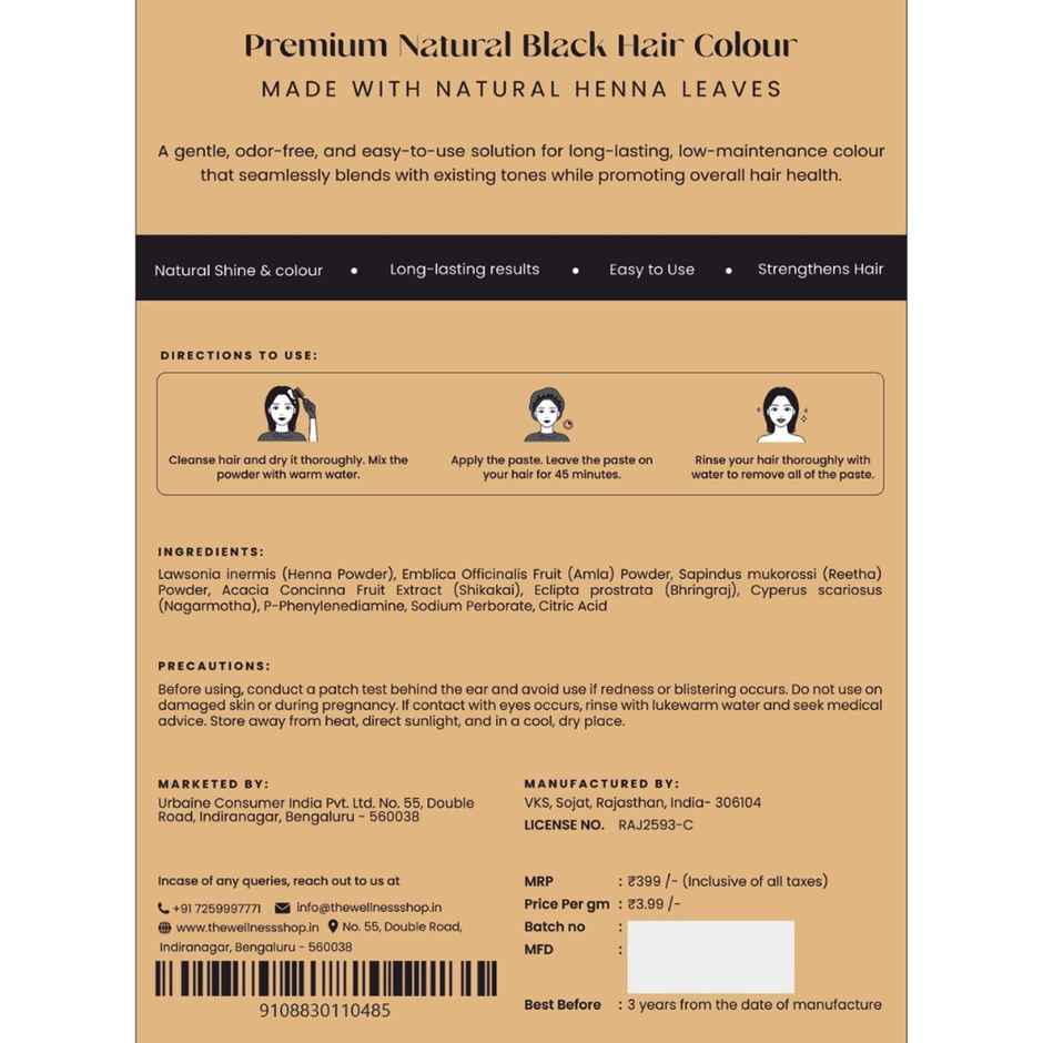 The Wellness Shop Natural Hair Colour Black