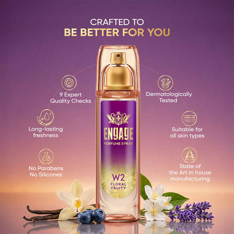 Engage W2 Perfume Spray for Women | Floral & Fruity | Berries, Orchid, Vanilla