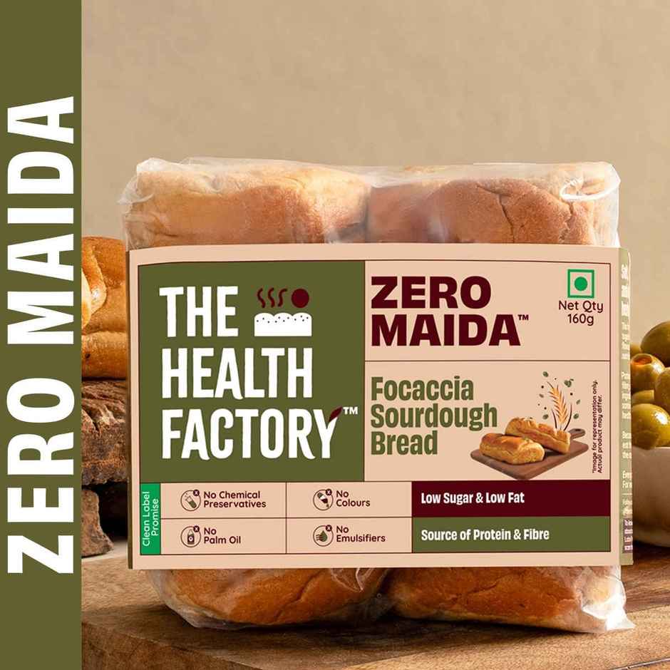 The Health Factory Focaccia Sourdough | Zero Maida | Whole Wheat Bread