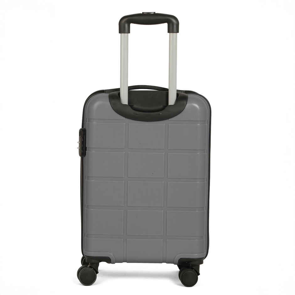 Teakwood Leathers Unisex Solid Hard Sided Cabin Size Trolley Bag | Grey