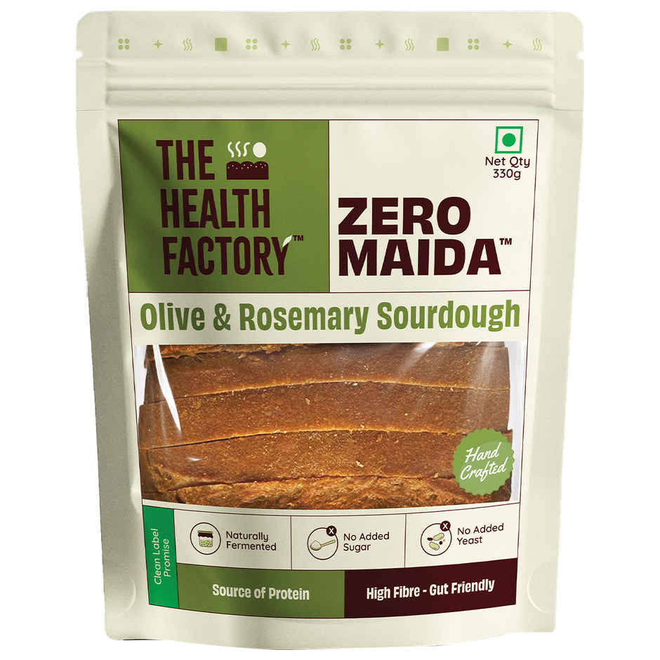 The Health Factory Olive & Rosemary Sourdough | Zero Maida | No Added Sugar | No Added Yeast