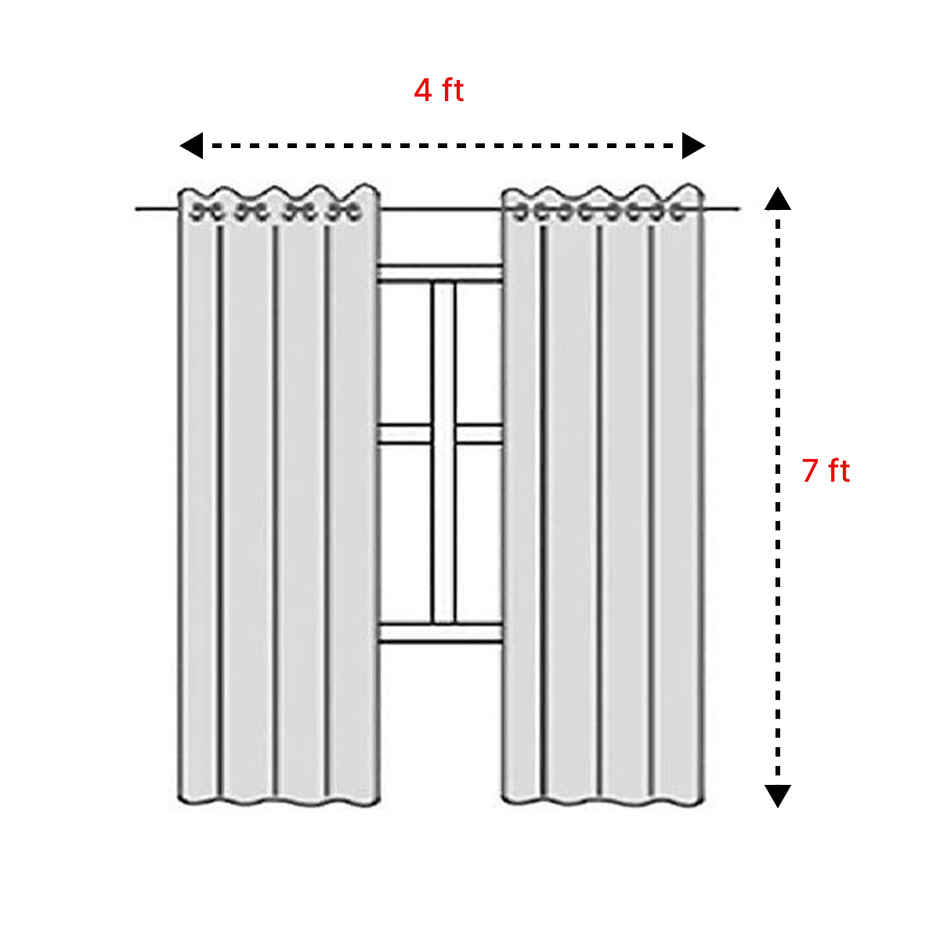 BAY6 Microfiber Cotton Door Curtains | Set of 2 | 7x4 ft | Black
