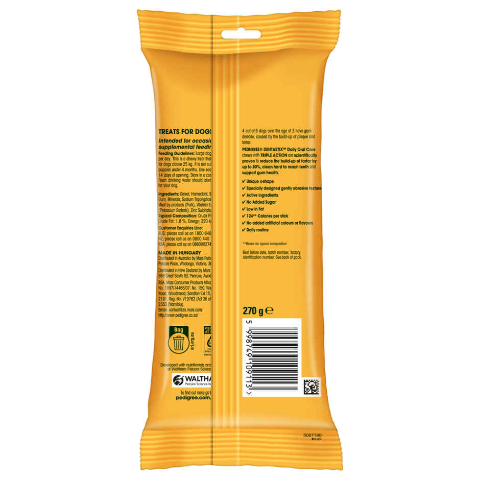 Pedigree Dentastix Adult Large Breed (25 Kg+) Oral Care Dog Treat Combo