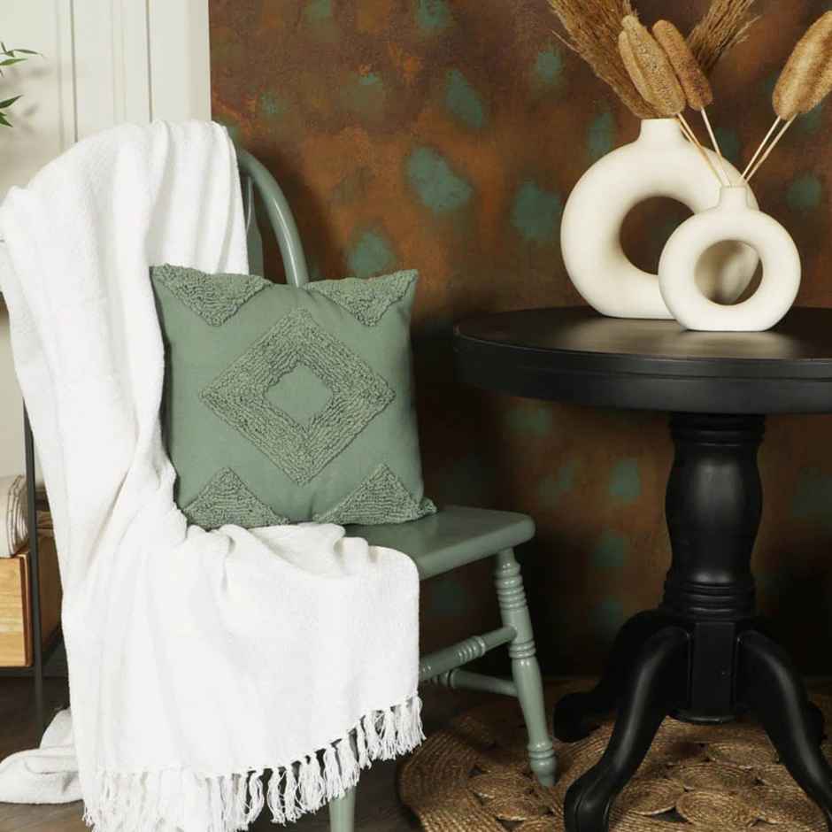 Sashaa World Loop Tufted Cushion Cover | Green