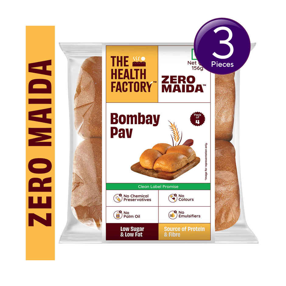 The Health Factory Zero Maida Bombay Pav | Clean Label - Not Brown Combo