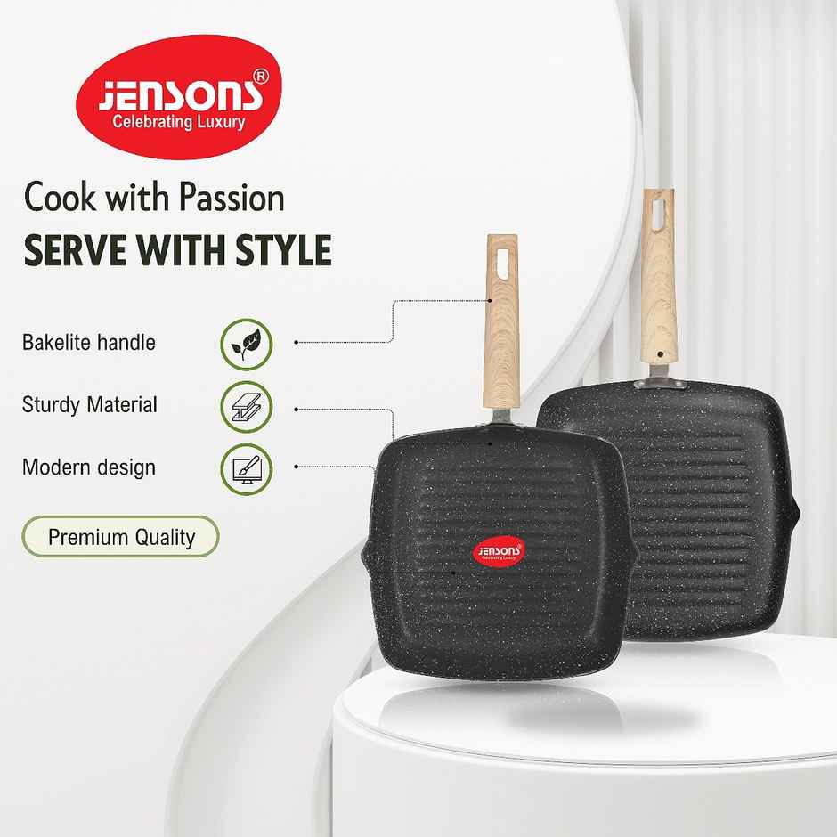 Jensons Cuisine Grill Pan 24 cm Induction Compatible