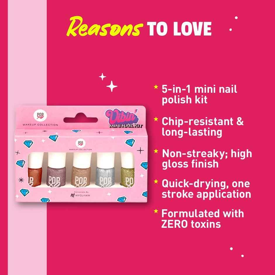 Myglamm Popxo Makeup Collection Mini Kit Nail Paint - Vibin