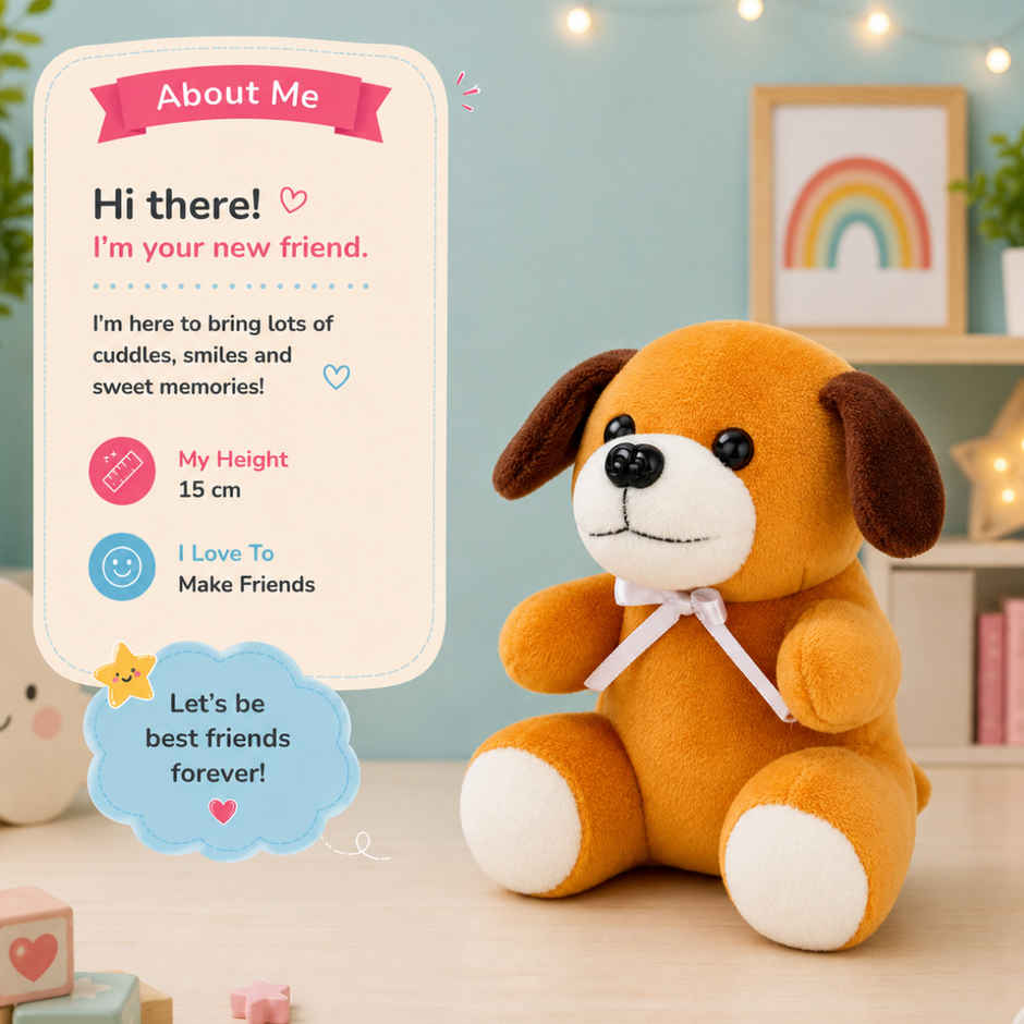 ToyTales Jack Dog Plush Toy | Stuffed Animal Soft Toy | Birthday Gift for Kids | Gift Baby | 15cm