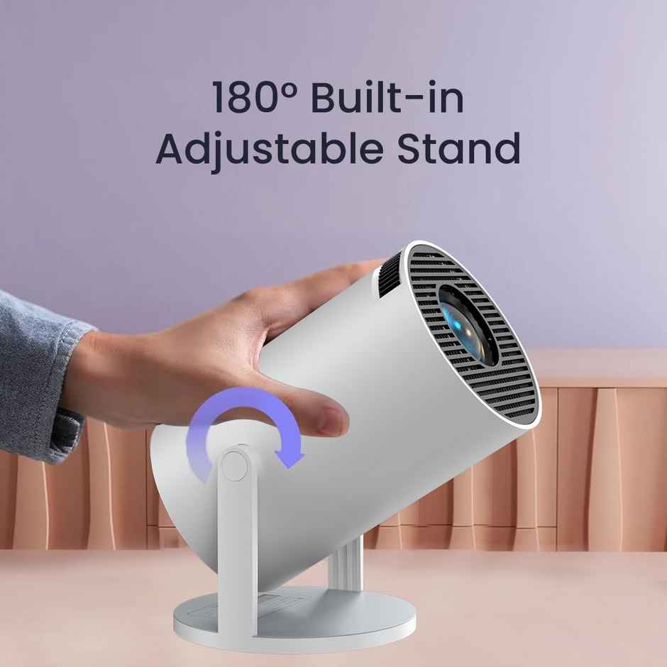 Portronics Beem 440 Smart LED Projector, 720p HD, Built-in Apps, 2000 Lumen, Screen Mirroring| White