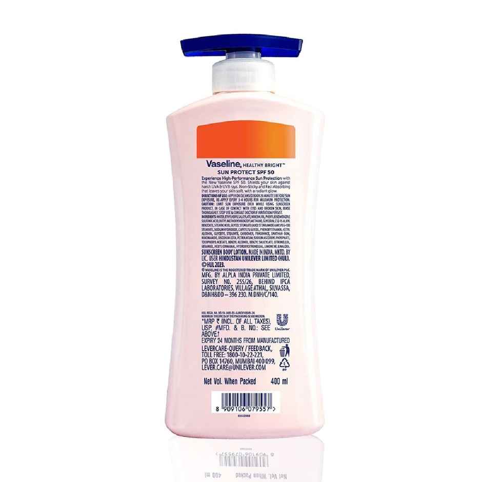 Vaseline Sun Protect SPF 50 PA++++ Lotion | UVA + UVB Protection with Niacinamide | Vit C & E