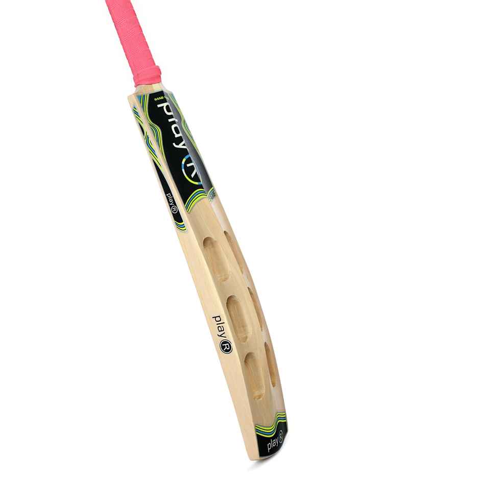 Playr Unisex Adult Cricket Fluid Tennis Kashmir Willow Bat For All Season 6 - Fluorescent Yellow