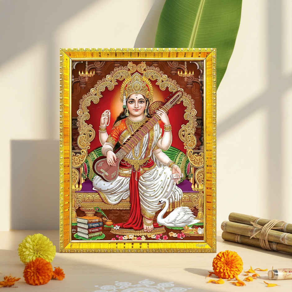 Goddess Saraswati Deity Photo | Divine Vibes