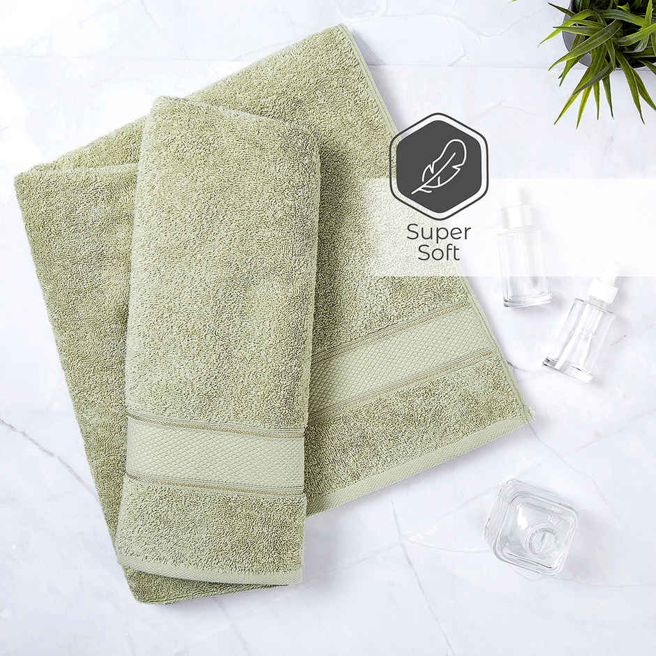 Boutique Living Luxe Loom 100% Cotton 550 GSM Green Bath Towel - Pack of 1