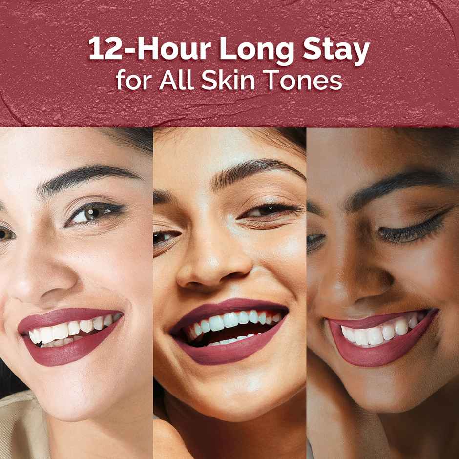 Mamaearth Moisture Matte Longstay Lipstick With Avocado Oil & Vitamin E - Plum Punch