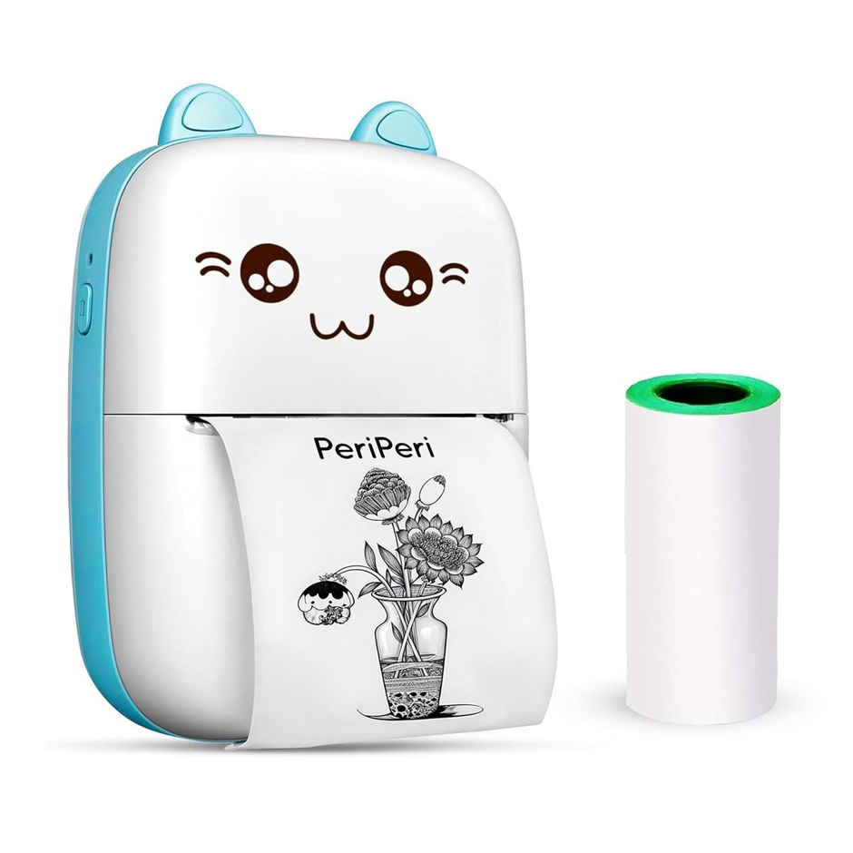 Hashwow Mini Bluetooth Thermal Printer - Ink-Free Portable Printer With 1 Rolls Of Paper & Stickers - Assorted
