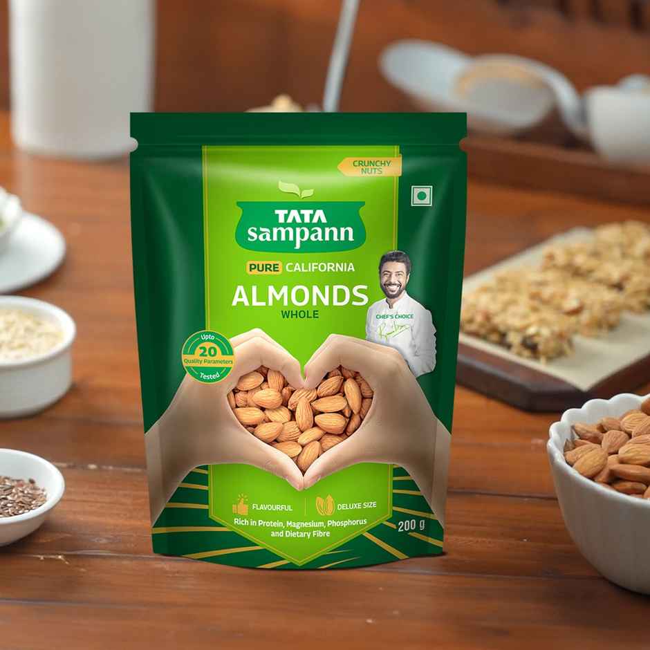 Tata Sampann Totally Pure California Almonds/Badam Giri | Whole Premium Quality
