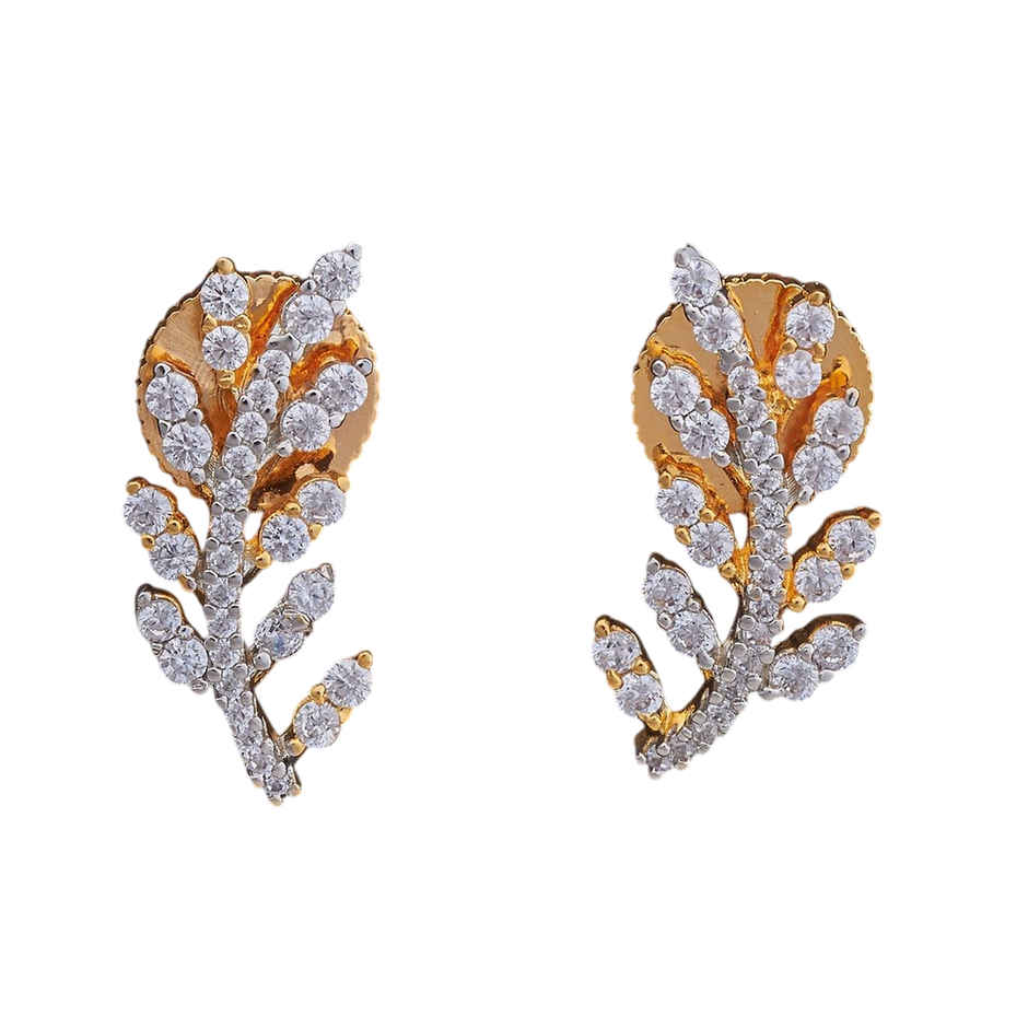Kushal s Fashion Jewellery White Rhodium Gold-Plated Party Zircon Earring | 425577