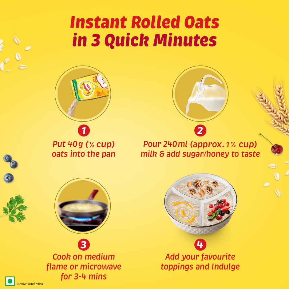 Saffola Rolled Oats | Soft & Creamy Oats | Power of Protein | Iron & Fibre | Nutritious Grain Jar