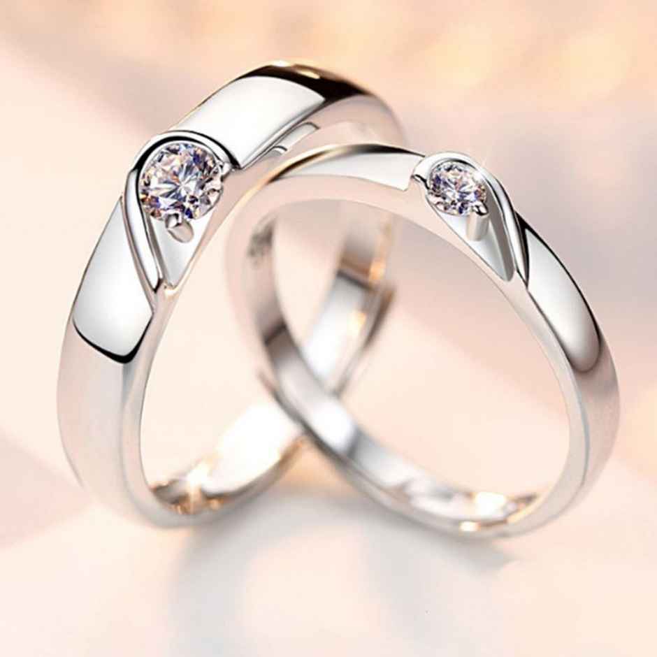 Fashion Frill Women's Heart Rings Silver Onesize