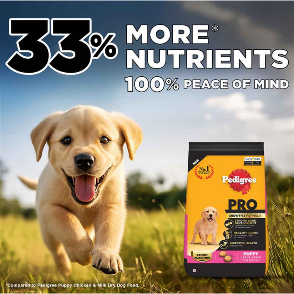Pedigree PRO Puppy Large Breed Dry Dog Food - 3 to 18 Months
